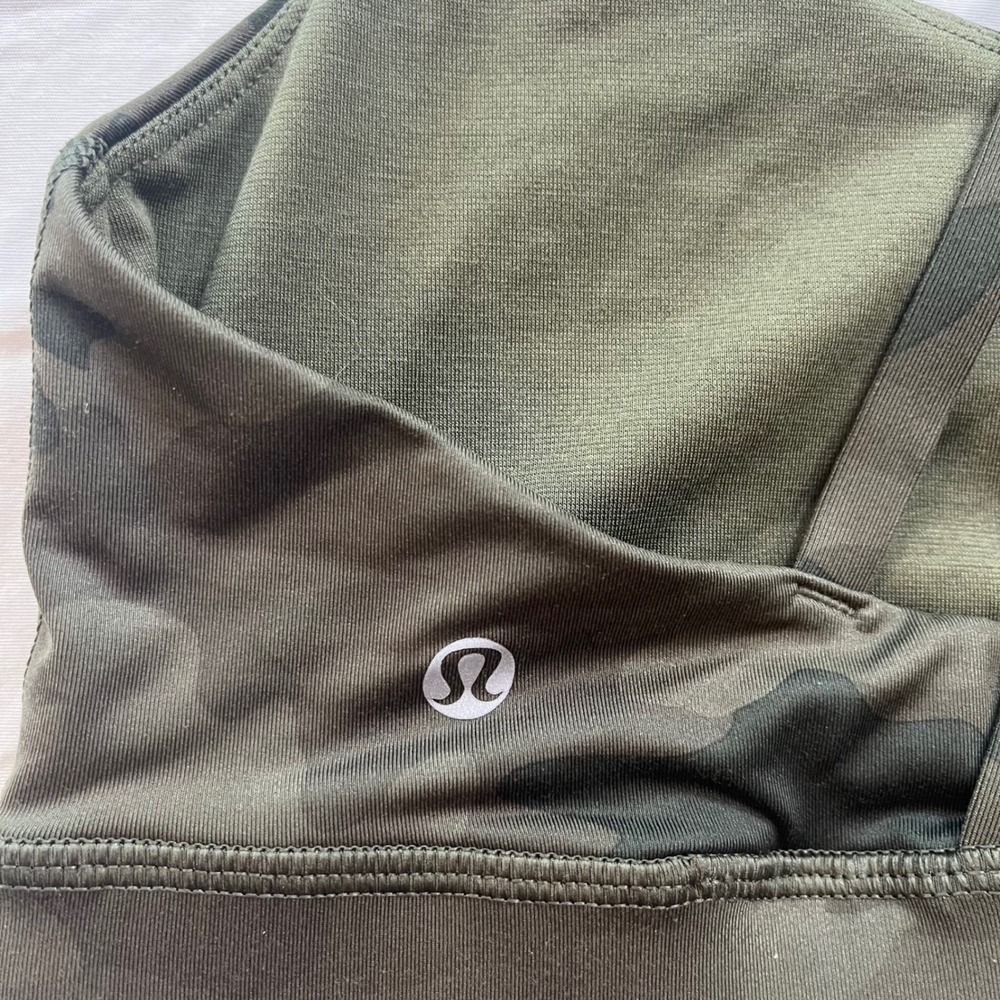 lululemon Energy Longline Bra *Medium Support, B–D Cups Size 8 Green Camo. D3 - Picture 3 of 5